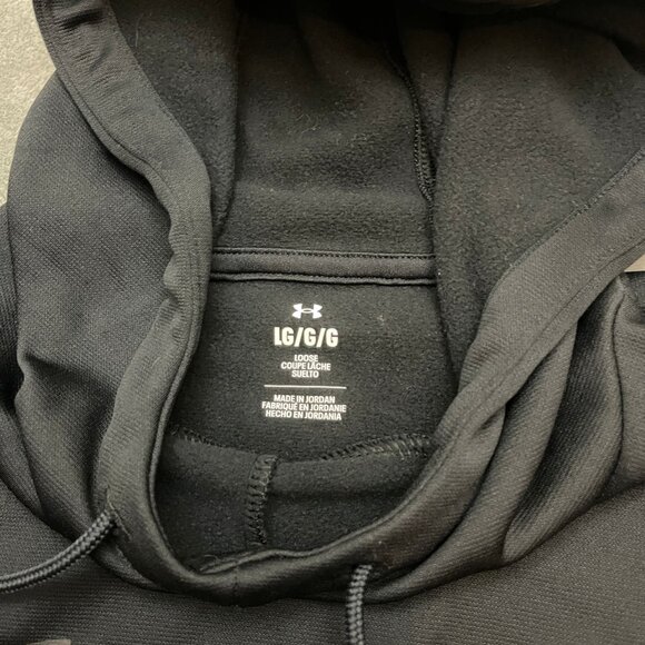 UNDER ARMOUR OVERSIZED HOODIE MENS SIZE LARGE BLACK - Picture 6 of 8